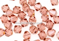 Swarovski, bicone bead, blush rose, 6mm - x10