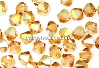 Swarovski, bicone bead, metallic sunshine, 6mm - x10