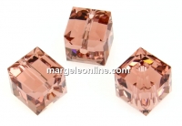 Swarovski, cube bead, blush rose, 6mm - x2