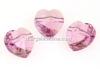 Swarovski, heart bead, light amethyst, 8mm - x2