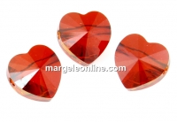 Swarovski, heart bead, red magma, 8mm - x2