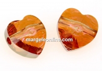 Swarovski, heart bead, crystal copper, 8mm - x2