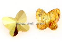 Swarovski, butterfly bead, metallic sunshine, 8mm - x2