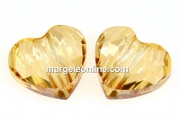 Swarovski, heart bead, golden shadow, 8mm - x2