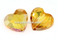 Swarovski, heart bead, metallic sunshine, 8mm - x2