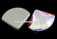 Swarovski, fan cabochon, aurora borealis, 10mm - x1