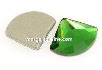 Swarovski, fan cabochon, dark moss green, 10mm - x1