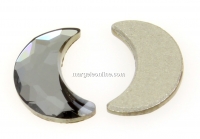 Swarovski, moon cabochon, silver night, 10mm - x1