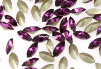 Swarovski navette, fancy chaton, amethyst, 4mm - x10