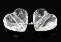 Swarovski, heart bead, crystal, 12mm - x2