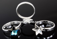 Ring base, 925 silver, for Swarovski star 10mm, 16.9mm- x1