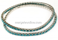 1088 Swarovski zircon blue bracelet, rhodium plated, 18cm - x1