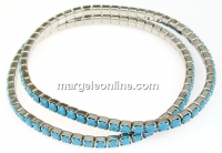 1088 Swarovski turquoise bracelet, rhodium plated, 18cm - x1