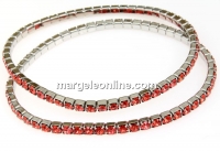 1088 Swarovski Padparadscha bracelet, rhodium plated, 18cm - x1