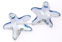 Swarovski, starfish pendant, blue shade, 16mm - x1