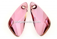 Swarovski, wing pendant, antique pink, 23mm - x1