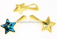 Pendant base, gold-plated 925 silver, for star 10mm - x1