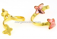 Ring base, gold-plated 925 silver, for 2 butterflies 8mm - x1