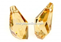 Swarovski, polygon drop pendant, golden shadow, 13mm - x1