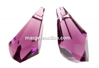 Swarovski, polygon drop pendant, amethyst, 13mm - x1