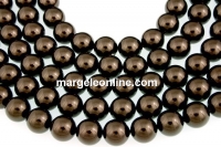 Swarovski pearls, brown, 14mm - x2