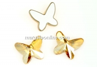 Swarovski, butterfly cabochon, golden shadow, 8mm - x1