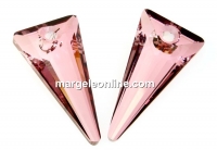 Swarovski, spike pendant, antique pink, 28mm - x1