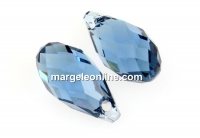 Swarovski, briolette pendant, denim blue, 13mm - x1