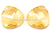 Swarovski, flat briolette, golden shadow, 15.4x14mm - x1