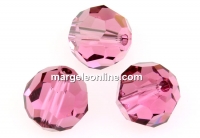 Swarovski, faceted round bead, rose satin, 10mm - x2