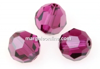 Swarovski, faceted round bead, fuchsia satin, 10mm - x2