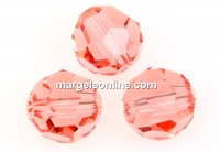 Swarovski, faceted round bead, rose peach, 10mm - x2