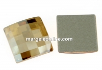 Swarovski, chessboard cabochon, golden shadow, 8mm - x1