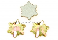 Swarovski, edelweiss cabochon, luminous green, 10mm - x1