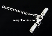 Clasp set for necklaces or bracelets, 925 silver, 2mm - x1