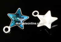 Pendant base, 925 silver, for Swarovski star 10mm - x1