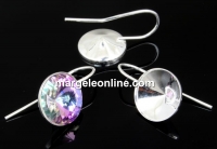 Earring base, 925 silver, rivoli 12mm - x1pair