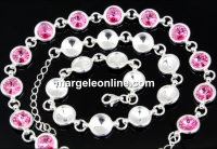 Bracelet base, 12 Link, + clasp, 925 silver, rivoli 6mm - x1