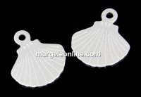 Pendant, shell, 925 silver, 12.5x12mm  - x1