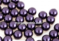 Swarovski one hole pearls, dark purple, 8mm - x2