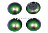 Swarovski, crystal pearl cabochon, scarabaeus green, 6mm - x2