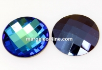 Swarovski, rivoli cabochon, bermuda blue, 20mm - x1