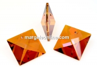 Swarovski, double pyramid pendant, copper, 22mm - x1