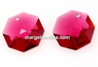 Swarovski, octagon pendant, bordeaux, 14mm - x1