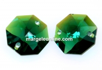 Swarovski, octagon link, emerald blue ab, 14mm - x1