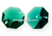 Swarovski, octagon link, emerald, 14mm - x1