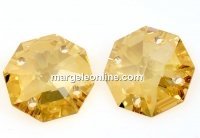 Swarovski, octagon link with 4 holes, golden shadow, 16mm - x1