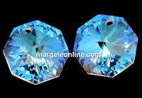 Swarovski, octagon pendant, blue aurora borealis, 24mm - x1