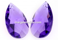 Swarovski, drop pendant, blue violet, 38mm - x1