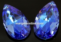 Swarovski, drop pendant, sapphire blue AB, 38mm - x1